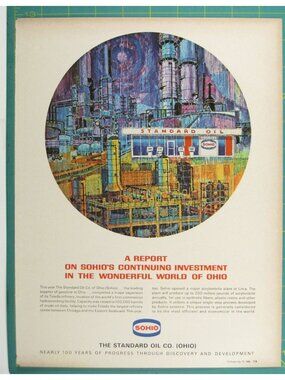 Print Ad Sohio Standard Oil Co Ohio 1966 Vintage Refinery MOD Gas